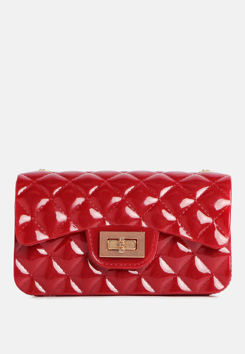 jelly quilted rectangular sling bag