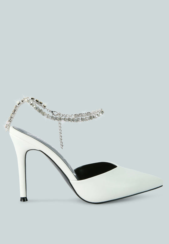 joyce diamante embellished stiletto mule sandals