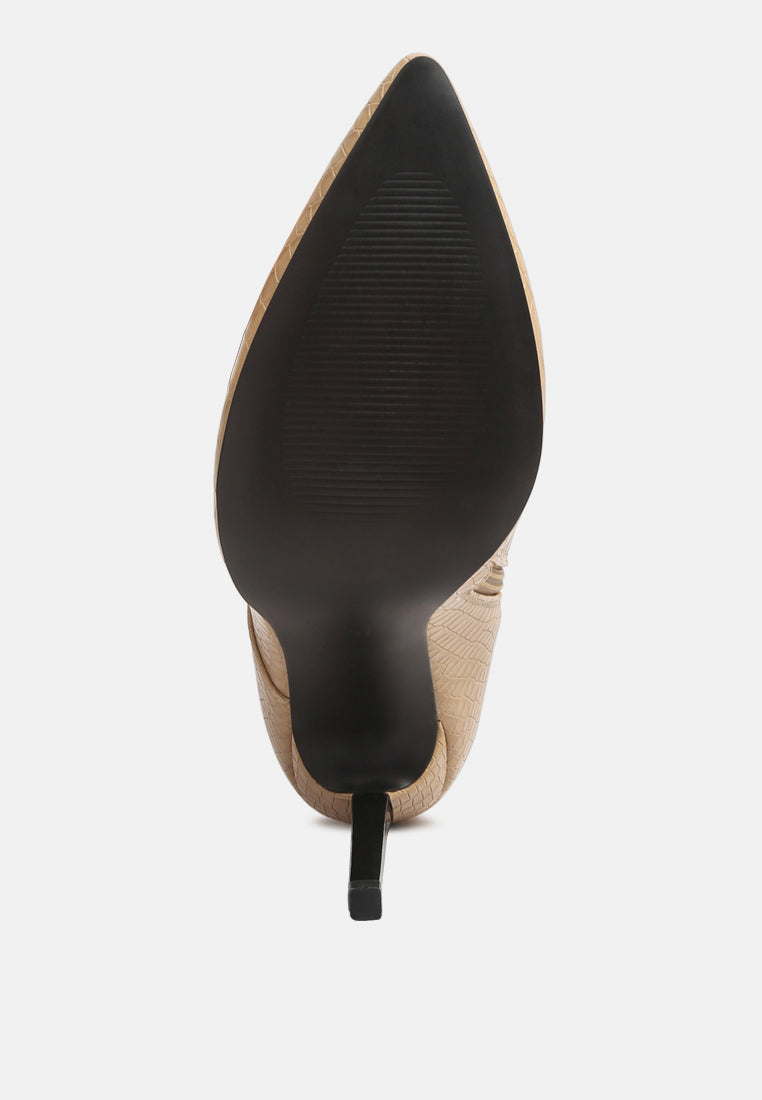 Knocturn Croc Textured Over The Ankle Boots-4
