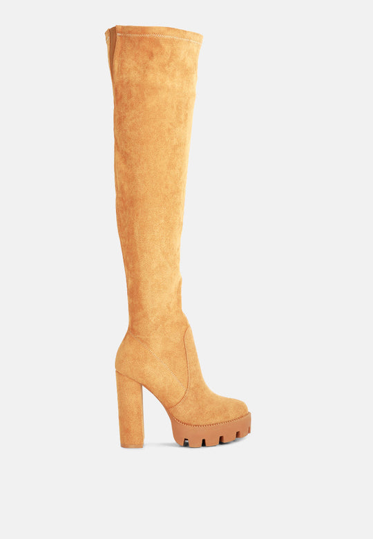 Maple Faux Suede Long Boots-0