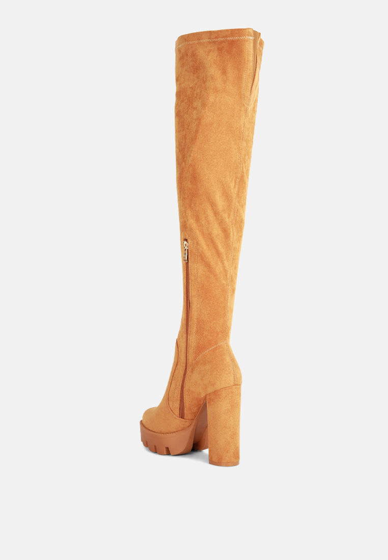 Maple Faux Suede Long Boots-2