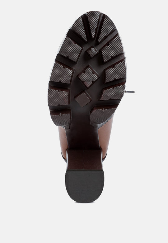 Moos Block Heel Lace Up Boots-4