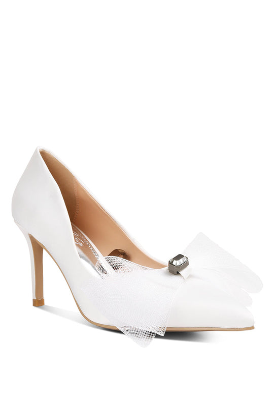 odette diamante embellished bow stiletto pumps