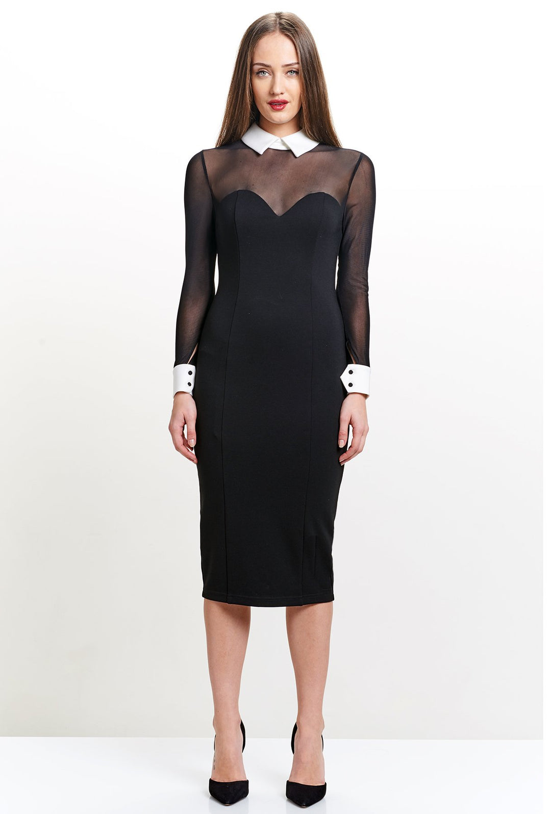 *PRE-ORDER* WILL SHIP BY 11/10 | Tuxedo Illusion Dress - Black & white