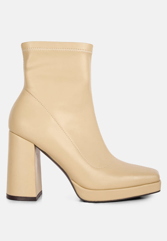 Tintin Square Toe Ankle Heeled Boots-5