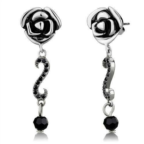 TK2951 - High polished (no plating) Stainless Steel Earrings with Top