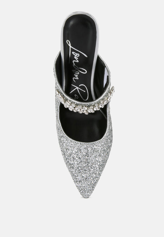 Twinklet Glitter Diamante Embellished Stilettos-4