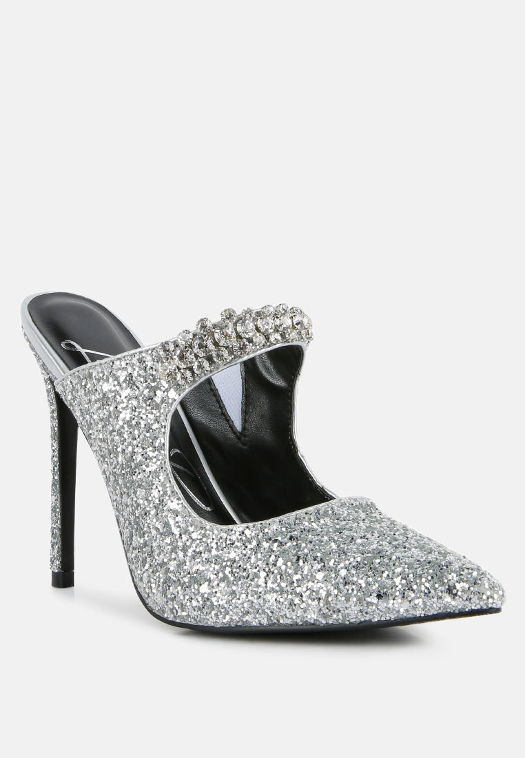 Twinklet Glitter Diamante Embellished Stilettos-2